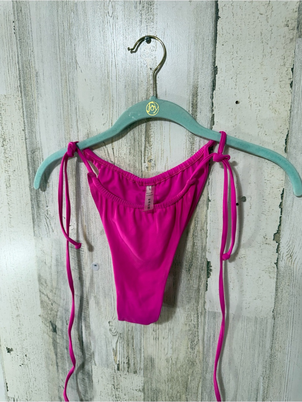 Hot Pink String Bikini Bottom Ruched Backside